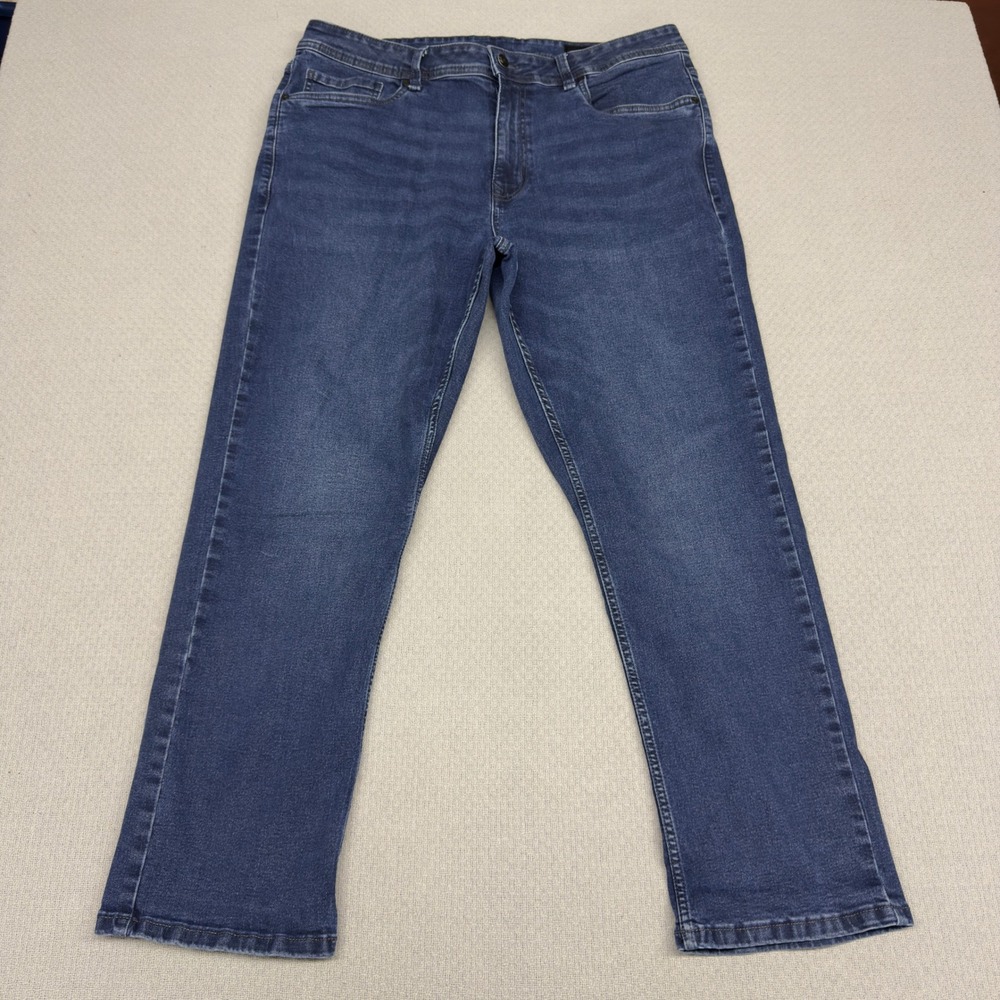 The Perfect Jean NYC Mens 36x30 Blue Denim Thick Thicc Stretch Casual